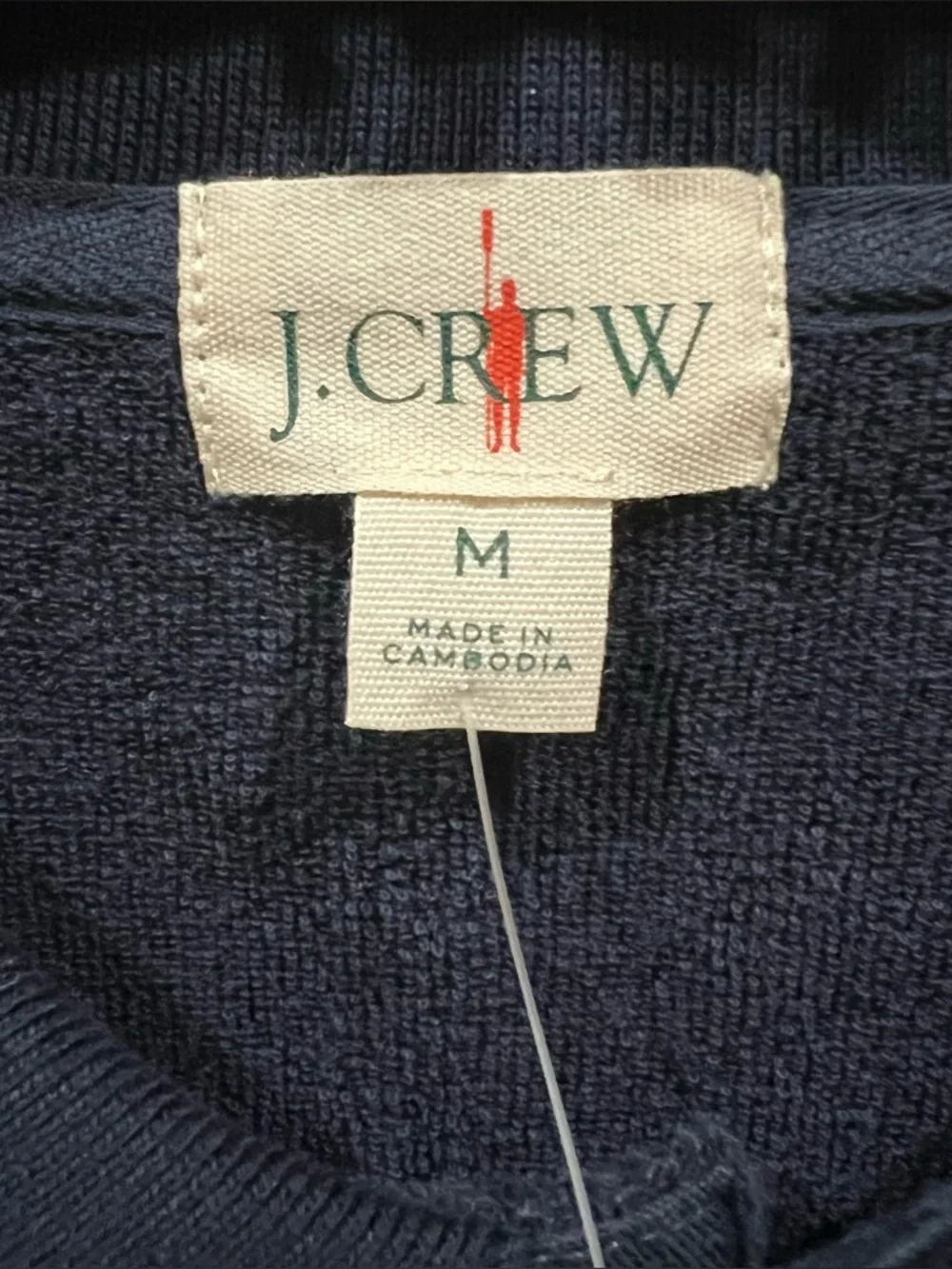 J. Crew Men's Navy Terry Cloth Polo Shirt Size Medium NWT